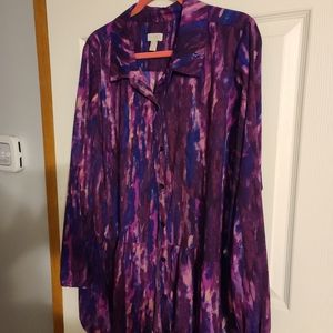 LOGO Lori Goldstein Pink Purple Blouse